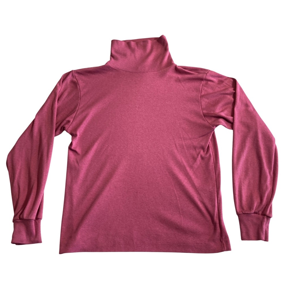 Vintage LL Bean Womens Small Pink Turtleneck Long‎ Sleeve Top Made in USA 22010